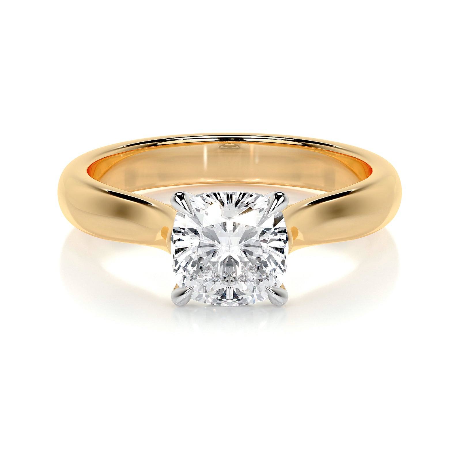 cushion - yellow gold platinum