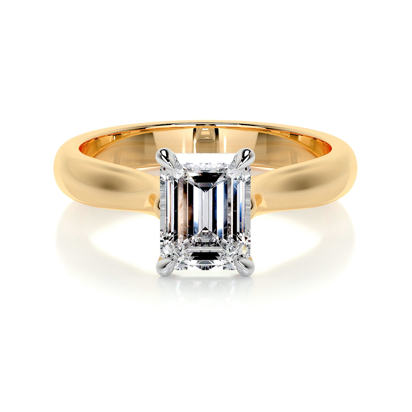 emerald - yellow gold platinum