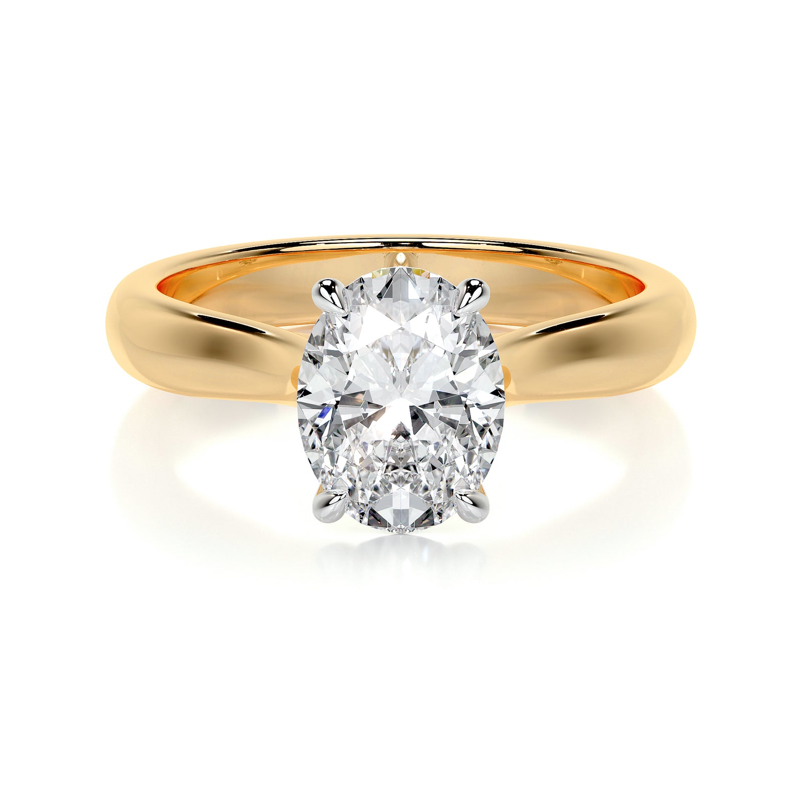 oval - yellow gold platinum