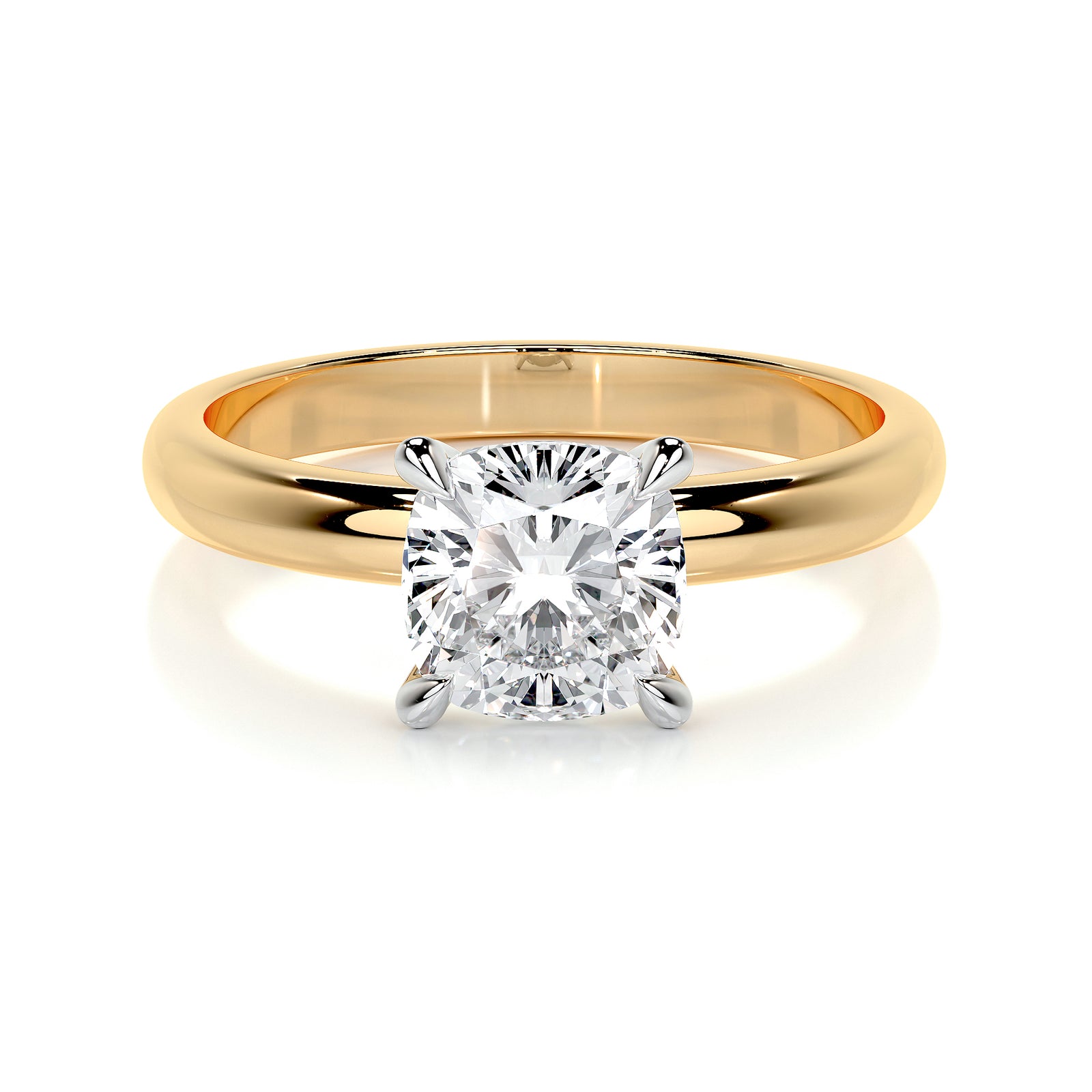 cushion - yellow gold platinum
