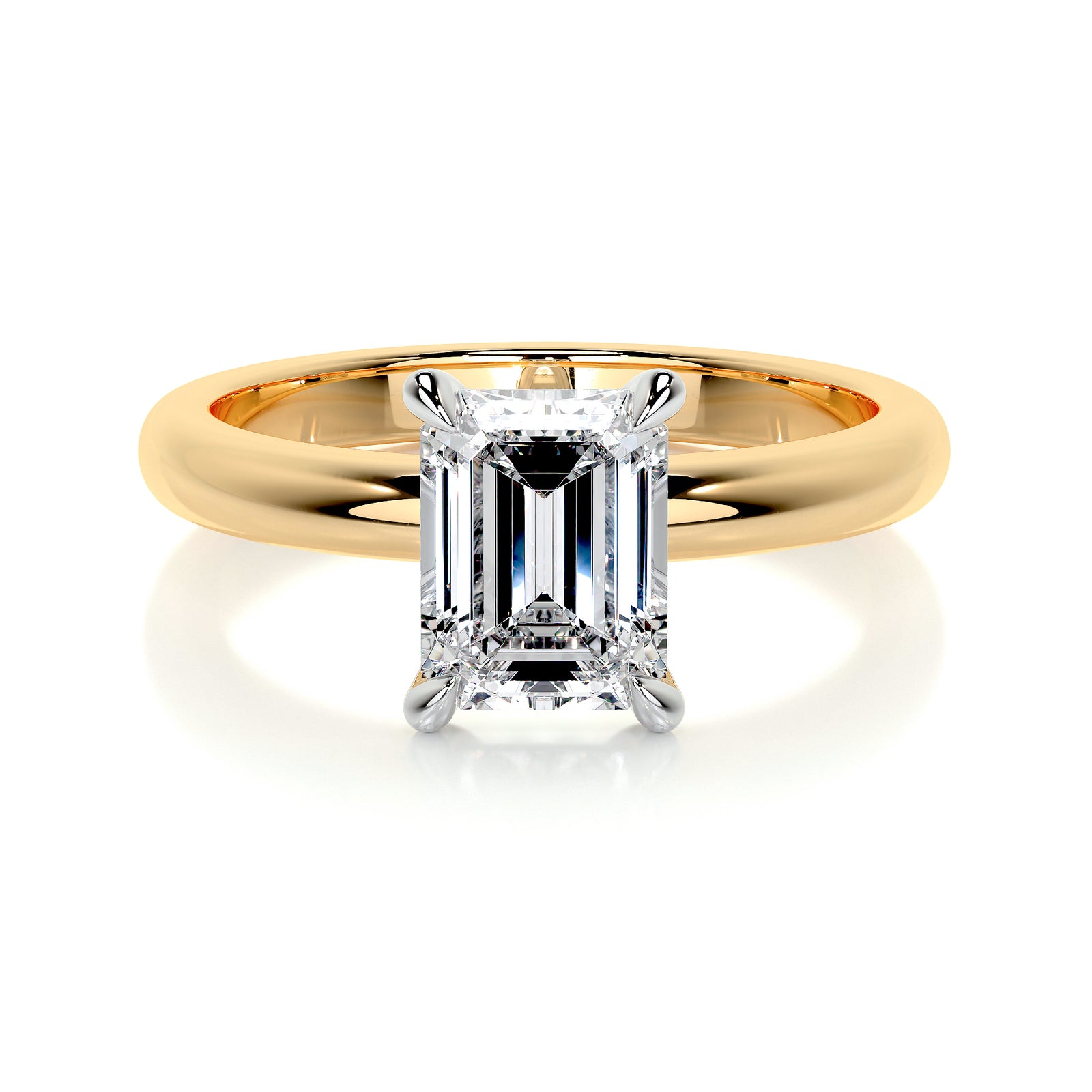 emerald - yellow gold platinum