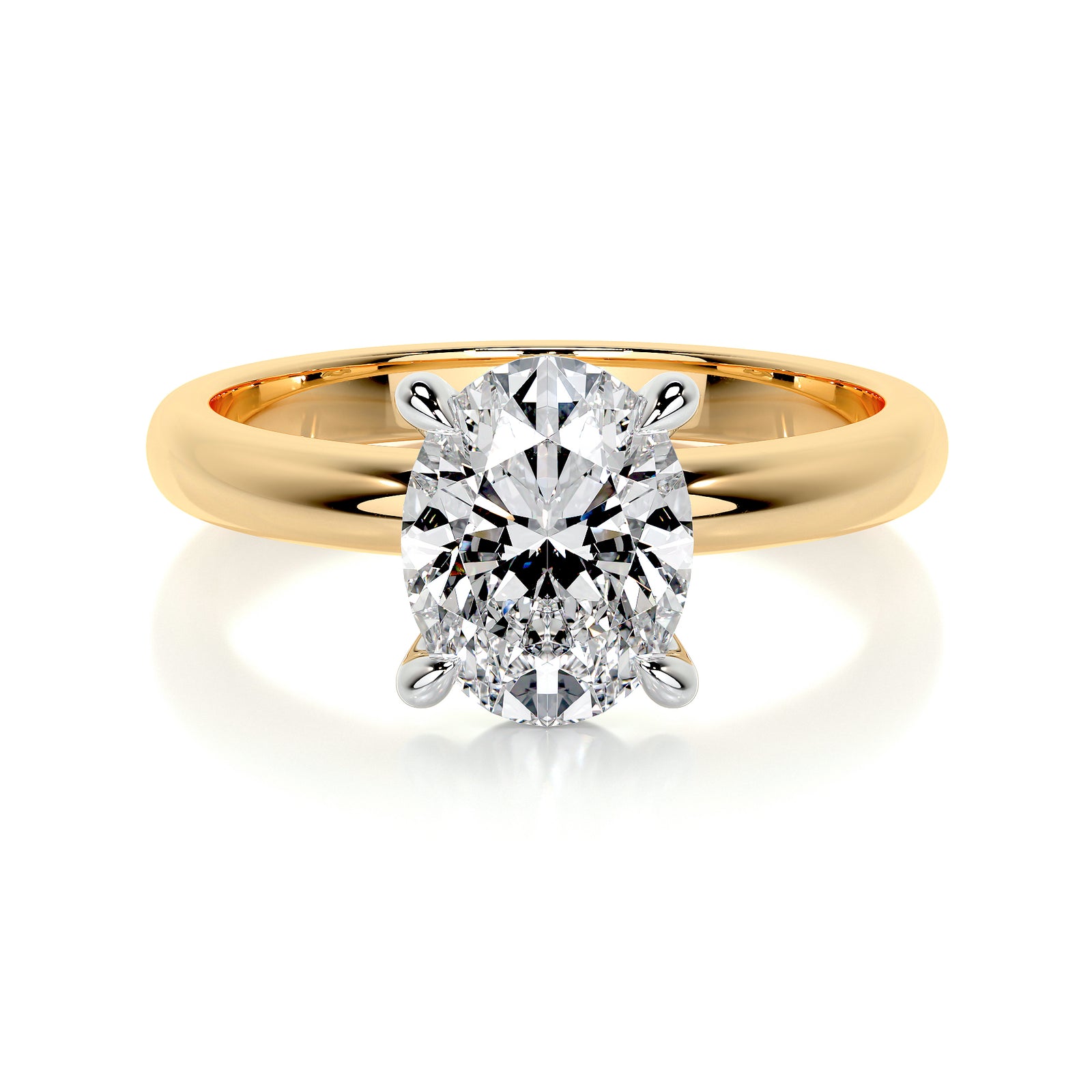 oval - yellow gold platinum