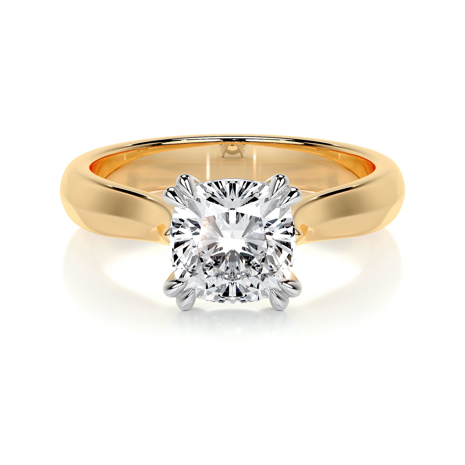 cushion - yellow gold platinum
