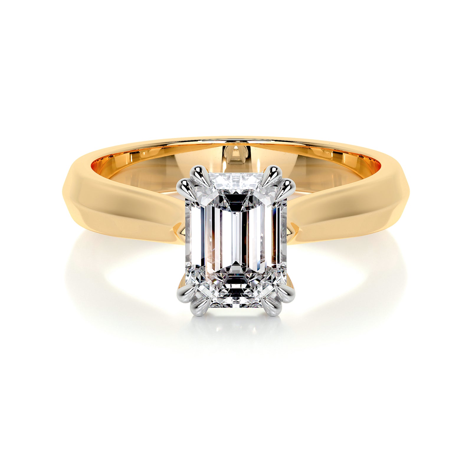 emerald - yellow gold platinum