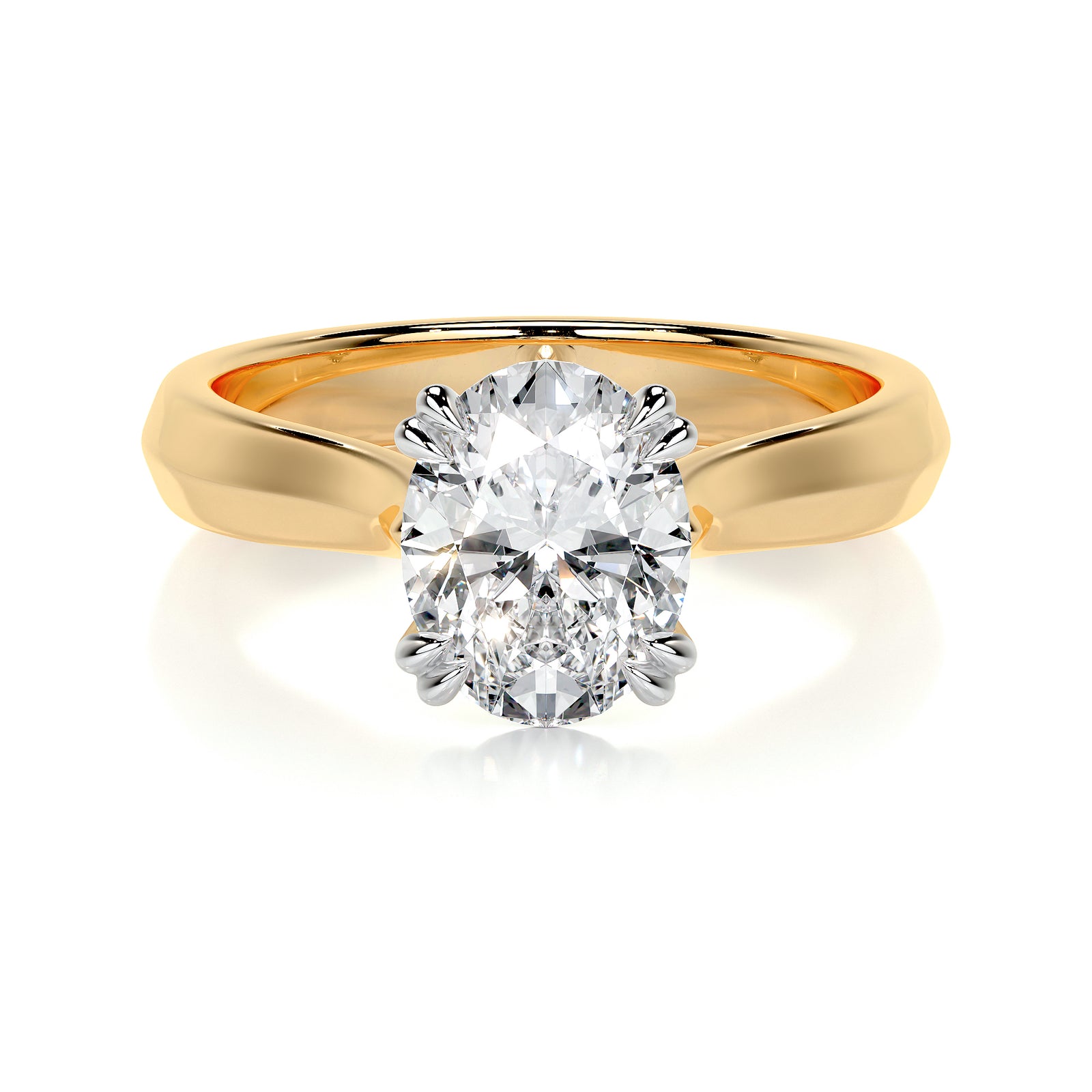 oval - yellow gold platinum