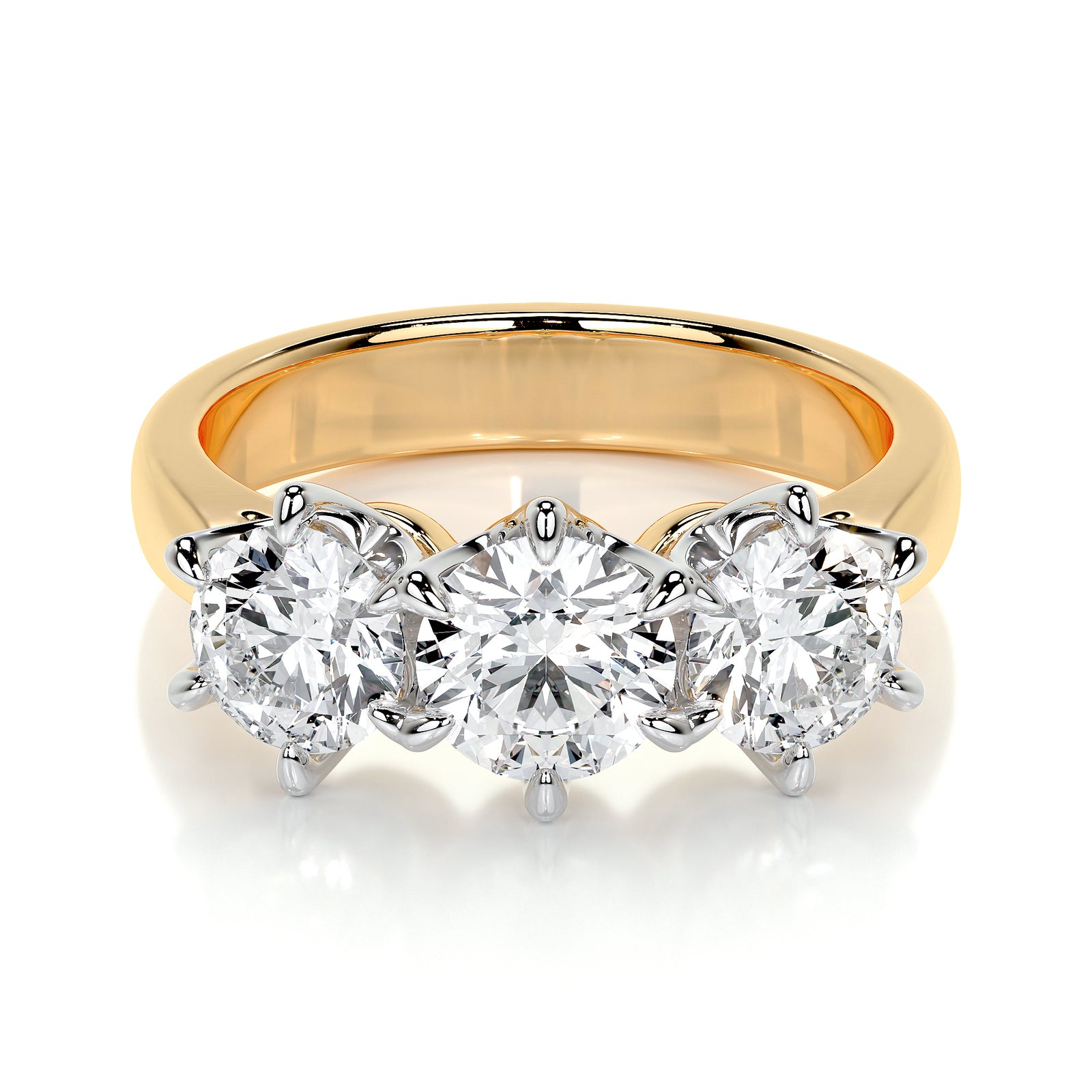 round - yellow gold platinum